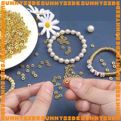 Gói 20 Cái Charm Khoen Tròn Chặn Hạt Làm Vòng Inox Thép Không Gỉ Mạ Vàng Cao Cấp Làm Trang Sức Handmade DIY