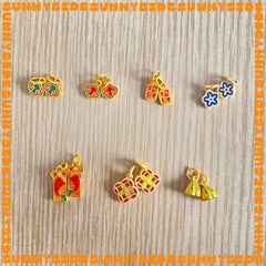 Charm Treo Mạ Vàng Sơn Màu Phụ Kiện Xâu Mix Vòng Tay Phong Thủy Nam Nữ Làm Trang Sức Handmade DIY