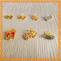 Charm Treo Mạ Vàng Sơn Màu Phụ Kiện Xâu Mix Vòng Tay Phong Thủy Nam Nữ Làm Trang Sức Handmade DIY