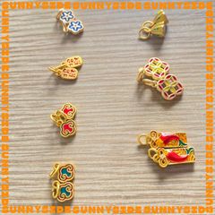 Charm Treo Mạ Vàng Sơn Màu Phụ Kiện Xâu Mix Vòng Tay Phong Thủy Nam Nữ Làm Trang Sức Handmade DIY