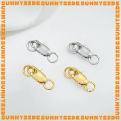 Khoá Càng Cua Mini Mạ Vàng 14K Cao Cấp 10mm Kèm Khoen Tròn Làm Trang Sức Handmade DIY