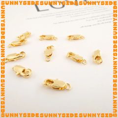 Khoá Càng Cua Mini Mạ Vàng 14K Cao Cấp 10mm Kèm Khoen Tròn Làm Trang Sức Handmade DIY