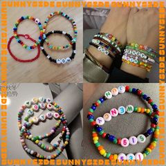 [CHỮ LỘN XỘN]100 Hạt Nhựa Chữ Cái, Hạt Kí Tự Ngẫu Nhiên Nhiều Màu Sắc Dùng Làm Trang Sức Handmade