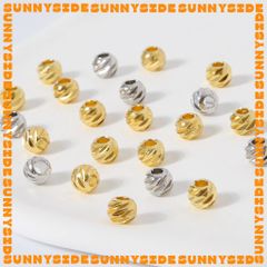 Gói 20 Bi Xoắn Mạ Vàng 18K Các Cỡ 3-4-5mm Cao Cấp Làm Trang Sức Handmade DIY