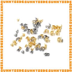 Gói 50 Cái Kẹp Vỏ Sò Inox Thép Không Gỉ Cao Cấp Chốt Đầu Dây Làm Trang Sức Handmade DIY