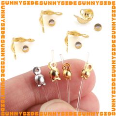 Gói 50 Cái Kẹp Vỏ Sò Inox Thép Không Gỉ Cao Cấp Chốt Đầu Dây Làm Trang Sức Handmade DIY