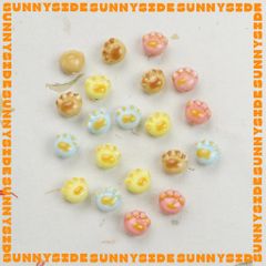 02 Hạt Charm Chân Mèo Gốm Hạt Gốm Làm Vòng Đeo Tay Mặt Dây Chuyền Phụ Kiện Trang Sức