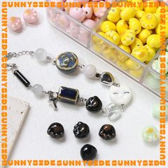 02 Hạt Charm Chân Mèo Gốm Hạt Gốm Làm Vòng Đeo Tay Mặt Dây Chuyền Phụ Kiện Trang Sức