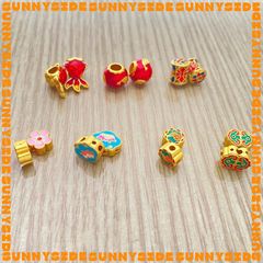 Charm Mạ Vàng Sơn Màu Phụ Kiện Xâu Mix Vòng Tay Phong Thủy Nam Nữ Làm Trang Sức Handmade DIY