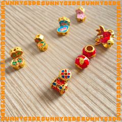 Charm Mạ Vàng Sơn Màu Phụ Kiện Xâu Mix Vòng Tay Phong Thủy Nam Nữ Làm Trang Sức Handmade DIY
