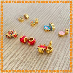 Charm Mạ Vàng Sơn Màu Phụ Kiện Xâu Mix Vòng Tay Phong Thủy Nam Nữ Làm Trang Sức Handmade DIY