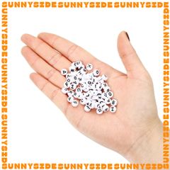 100 Hạt Cườm Chữ Cái, Hạt Kí Tự Màu Đen Nền Trắng Được Chọn Chữ Từ A-Z Dùng Làm Trang Sức Handmade