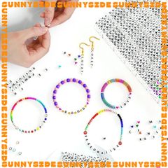 100 Hạt Cườm Chữ Cái, Hạt Kí Tự Màu Đen Nền Trắng Được Chọn Chữ Từ A-Z Dùng Làm Trang Sức Handmade