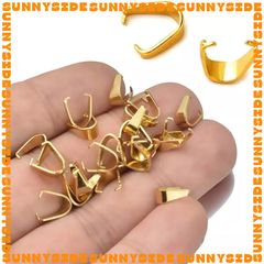 10/20 Cái Móc Gắn Mặt Dây Chuyền THÉP KHÔNG GỈ MẠ VÀNG làm trang sức handmade DIY