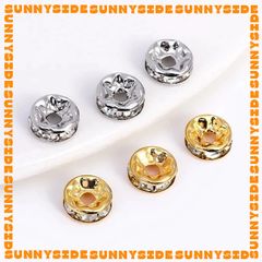 Gói 10 Charm Bánh Xe Hạt Xoàn Chặn Hạt Mạ Vàng 18K Cao Cấp Xỏ Xen Hạt Chuỗi Làm Trang Sức Handmade DIY