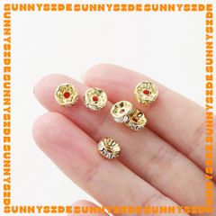 Gói 10 Charm Bánh Xe Hạt Xoàn Chặn Hạt Mạ Vàng 18K Cao Cấp Xỏ Xen Hạt Chuỗi Làm Trang Sức Handmade DIY