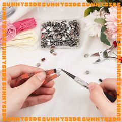5 Cặp Đầu Kẹp Nối Đầu Dây Răng Cưa Vàng Inox Thép Không Gỉ Cao Cấp Làm Trang Sức Handmade DIY