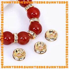 Gói 10 Charm Bánh Xe Hạt Xoàn Chặn Hạt Mạ Vàng 18K Cao Cấp Xỏ Xen Hạt Chuỗi Làm Trang Sức Handmade DIY