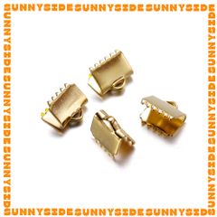 5 Cặp Đầu Kẹp Nối Đầu Dây Răng Cưa Vàng Inox Thép Không Gỉ Cao Cấp Làm Trang Sức Handmade DIY