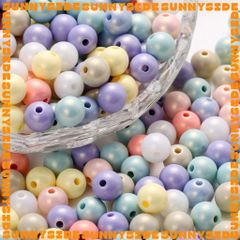 Hạt Nhựa Tròn Màu Macaron Ngọt Ngào 6/8/10/12mm Nhiều Màu Xỏ Vòng Tay, Làm Trang Sức Thủ Công DIY