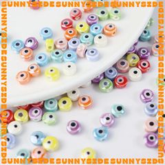 02 Hạt Charm Mắt Quỷ Evil Eye Gốm 10mm Hạt Xỏ Mắt Quỷ Evil Eye Đủ Màu Làm Phụ Kiện Trang Sức Handmade DIY
