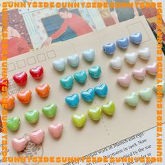 02 Hạt Charm Trái Tim Gốm Hạt Gốm Trái Tim Làm Vòng Đeo Tay Mặt Dây Chuyền Phụ Kiện Trang Sức