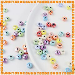 02 Hạt Charm Mắt Quỷ Evil Eye Gốm 10mm Hạt Xỏ Mắt Quỷ Evil Eye Đủ Màu Làm Phụ Kiện Trang Sức Handmade DIY