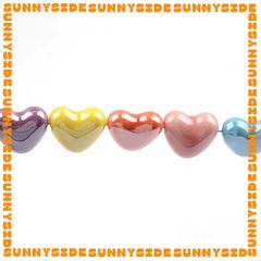 02 Hạt Charm Trái Tim Gốm Hạt Gốm Trái Tim Làm Vòng Đeo Tay Mặt Dây Chuyền Phụ Kiện Trang Sức
