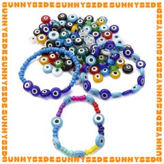 5 Hạt Charm Mắt Quỷ Evil Eye Thủy Tinh Hạt Xỏ Mắt Quỷ Evil Eye Đủ Màu Làm Phụ Kiện Trang Sức Handmade DIY