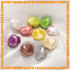 02 Hạt Charm Sò Gốm Hạt Gốm Hình Vỏ Sò Làm Vòng Đeo Tay Mặt Dây Chuyền Phụ Kiện Trang Sức