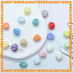 02 Hạt Charm Sò Gốm Hạt Gốm Hình Vỏ Sò Làm Vòng Đeo Tay Mặt Dây Chuyền Phụ Kiện Trang Sức