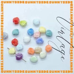 02 Hạt Charm Sò Gốm Hạt Gốm Hình Vỏ Sò Làm Vòng Đeo Tay Mặt Dây Chuyền Phụ Kiện Trang Sức