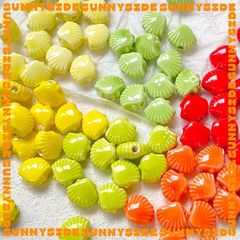 02 Hạt Charm Sò Gốm Hạt Gốm Hình Vỏ Sò Làm Vòng Đeo Tay Mặt Dây Chuyền Phụ Kiện Trang Sức