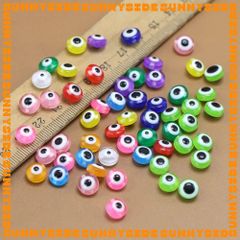 10 Hạt Charm Mắt Quỷ Evil Eye Nhựa Hạt Xỏ Mắt Quỷ Evil Eye Đủ Màu Làm Phụ Kiện Trang Sức Handmade DIY