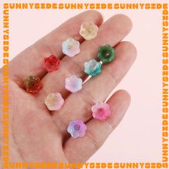 10 Charm Hoa Chuông Thủy Tinh Cao Cấp Làm Vòng Tay, Trang Sức, Móc Khóa, Thủ Công DIY Handmade