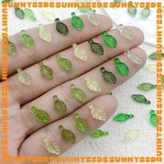20 Charm Lá Nhựa Acrylic Làm Trang Sức Thủ Công Vòng Đeo Tay Mặt Dây Chuyền Phụ Kiện