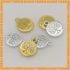 02 Charm Treo Hình Phật Hoa Sen Chữ OM Cây Đời Phong Cách Tây Tạng Làm Vòng Tay Treo Phụ Kiện Hanndmade DIY