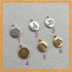 02 Charm Treo Hình Phật Hoa Sen Chữ OM Cây Đời Phong Cách Tây Tạng Làm Vòng Tay Treo Phụ Kiện Hanndmade DIY