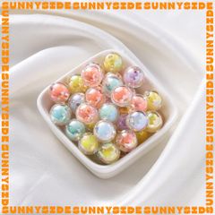 Gói 50 Hạt Nhựa Trong Nhân Màu Xinh Xắn Pastel Xỏ Vòng Tay Vòng Cổ Làm Trang sức Phụ Kiện Handmade