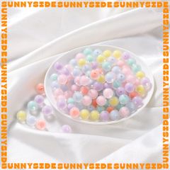 Gói 50 Hạt Nhựa Trong Nhân Màu Xinh Xắn Pastel Xỏ Vòng Tay Vòng Cổ Làm Trang sức Phụ Kiện Handmade