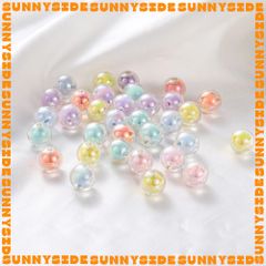 Gói 50 Hạt Nhựa Trong Nhân Màu Xinh Xắn Pastel Xỏ Vòng Tay Vòng Cổ Làm Trang sức Phụ Kiện Handmade