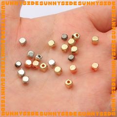 Gói 100/200 Hạt Cườm Nhựa CCB Hình Vuông Xỏ Vòng Làm Trang Sức Handmade DIY