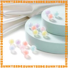 Gói 50 Hạt Nhựa Trong Nhân Màu Xinh Xắn Pastel Xỏ Vòng Tay Vòng Cổ Làm Trang sức Phụ Kiện Handmade