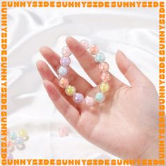 Gói 50 Hạt Nhựa Trong Nhân Màu Xinh Xắn Pastel Xỏ Vòng Tay Vòng Cổ Làm Trang sức Phụ Kiện Handmade
