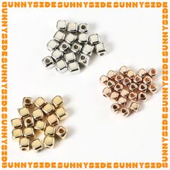 Gói 100/200 Hạt Cườm Nhựa CCB Hình Vuông Màu Vàng Xỏ Vòng Làm Trang Sức Handmade DIY