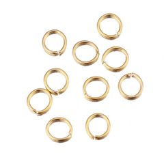 Gói 20 Cái Khoen Tròn Nối Vòng Inox Thép Không Gỉ Mạ Vàng 18K Cao Cấp Làm Trang Sức Handmade DIY