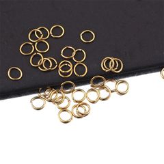 Gói 20 Cái Khoen Tròn Nối Vòng Inox Thép Không Gỉ Mạ Vàng 18K Cao Cấp Làm Trang Sức Handmade DIY