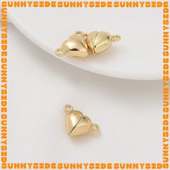 Móc Khoá Nam Châm Mini Hình Trái Tim Mạ Vàng 14K Cao Cấp Làm Trang Sức Handmade DIY