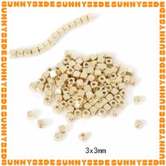 Gói 100/200 Hạt Cườm Nhựa CCB Hình Vuông Màu Vàng Xỏ Vòng Làm Trang Sức Handmade DIY