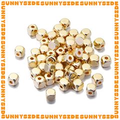 Gói 100/200 Hạt Cườm Nhựa CCB Hình Vuông Màu Vàng Xỏ Vòng Làm Trang Sức Handmade DIY